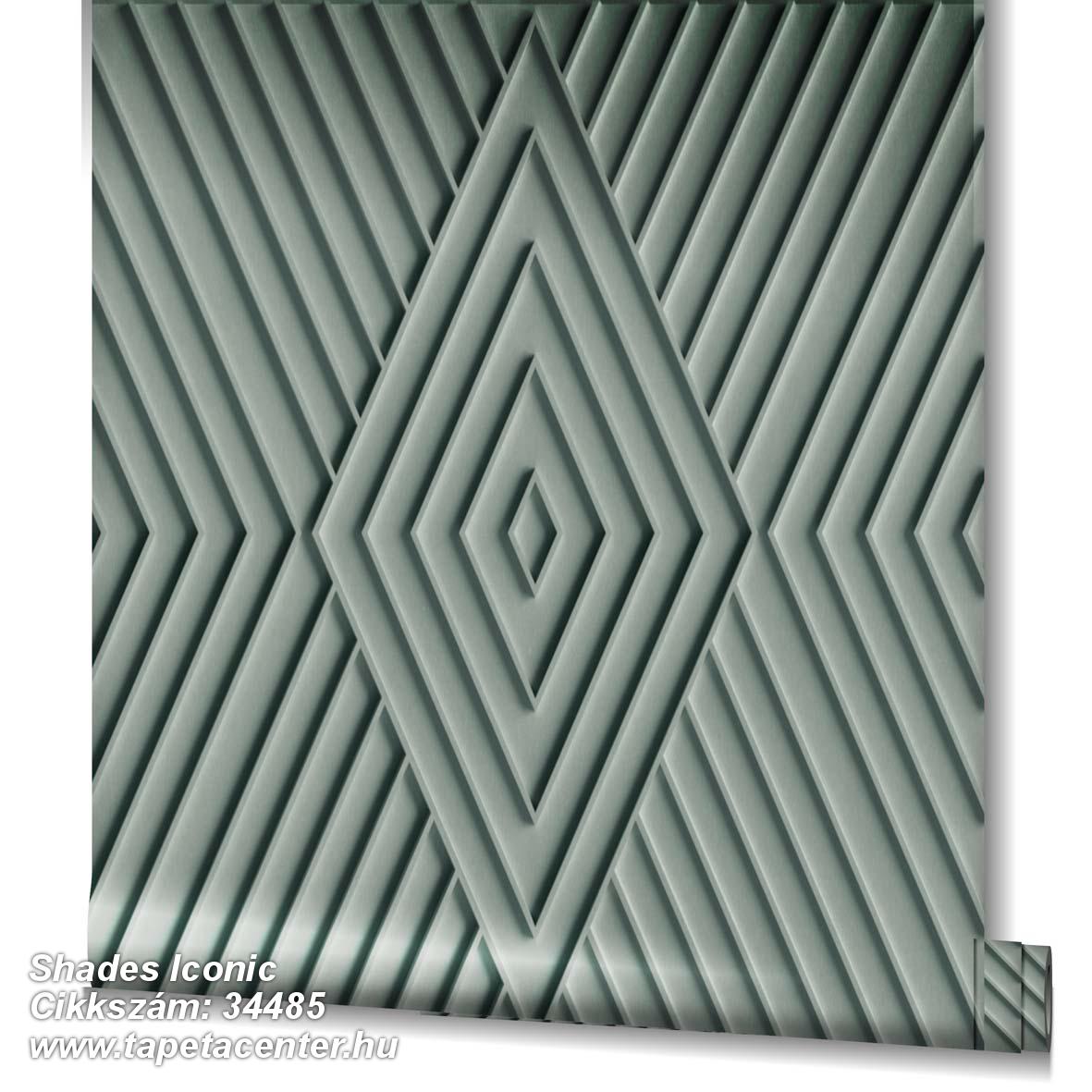 3d hatású,geometriai mintás,zöld,lemosható,vlies tapéta 